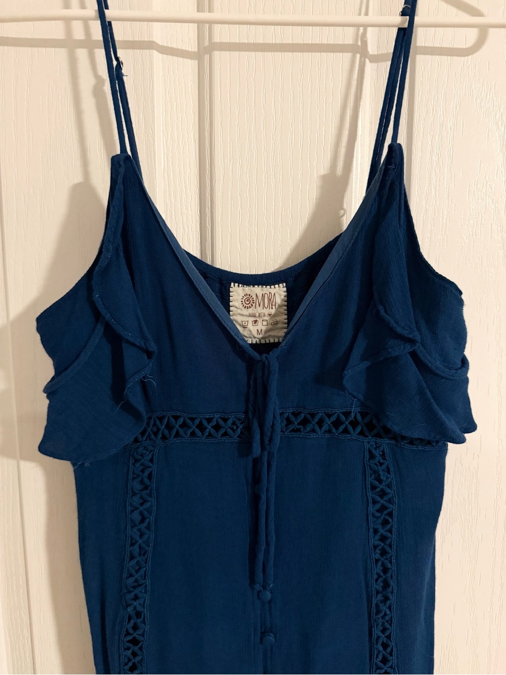 Mora blue flutter sleeve dress